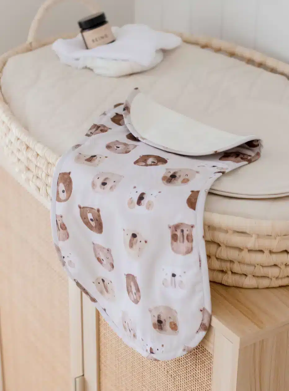 Bambella: Burp Cloth - Bear & Oat - Image 3