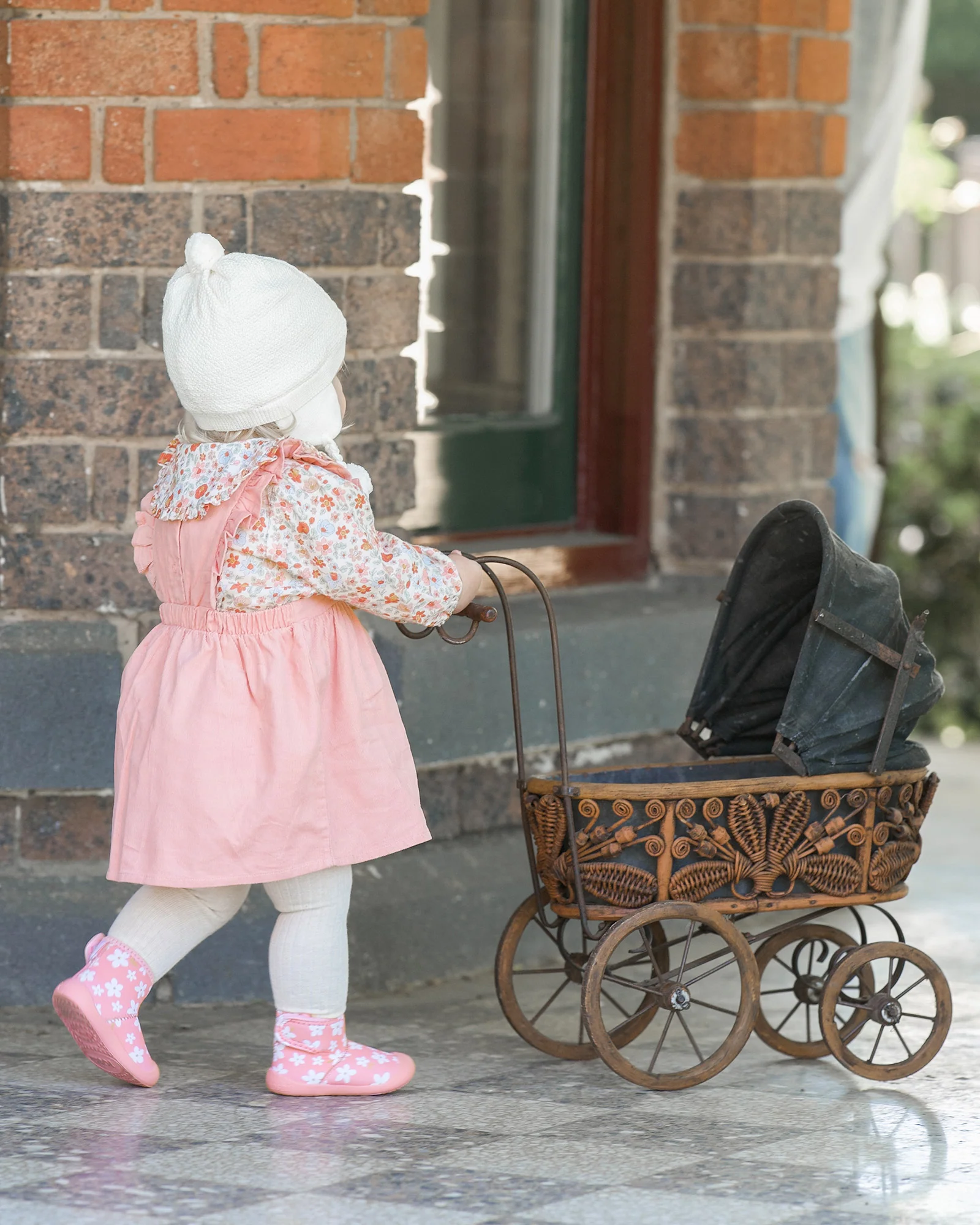 Toshi: Corduroy Quincy Pinafore - Dusty Rose - Image 3