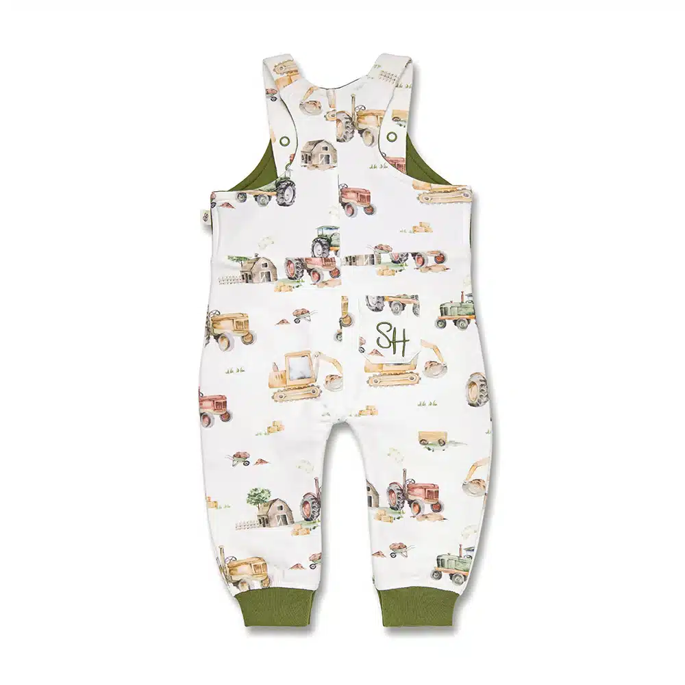 Snuggle Hunny: Diggers & Tractors Organic Snuggle Overalls - Image 2