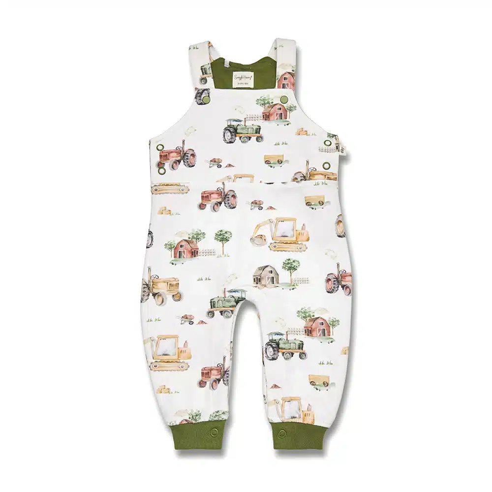 Snuggle Hunny: Diggers & Tractors Organic Snuggle Overalls - Image 4