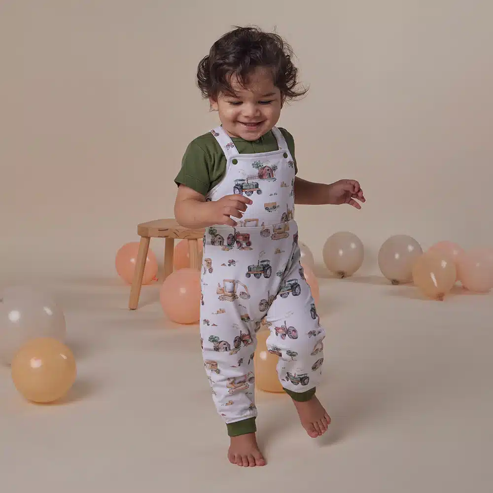 Snuggle Hunny: Diggers & Tractors Organic Snuggle Overalls - Image 3