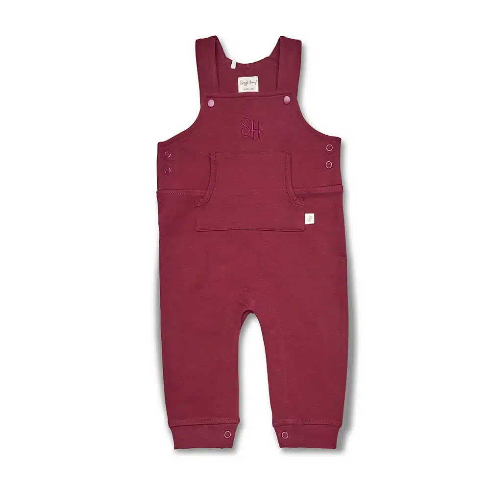 Snuggle Hunny: Raspberry Organic Joey Overalls - Image 4