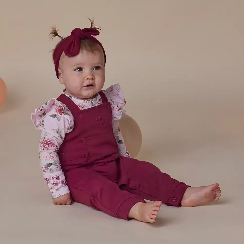 Snuggle Hunny: Raspberry Organic Joey Overalls - Image 3