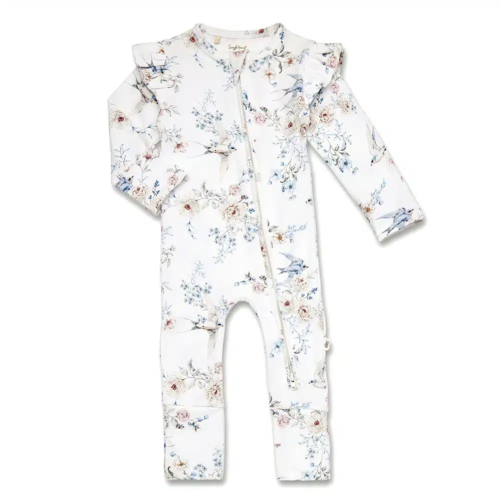 Snuggle Hunny: Sweet Swallows Convertible Romper - Image 2