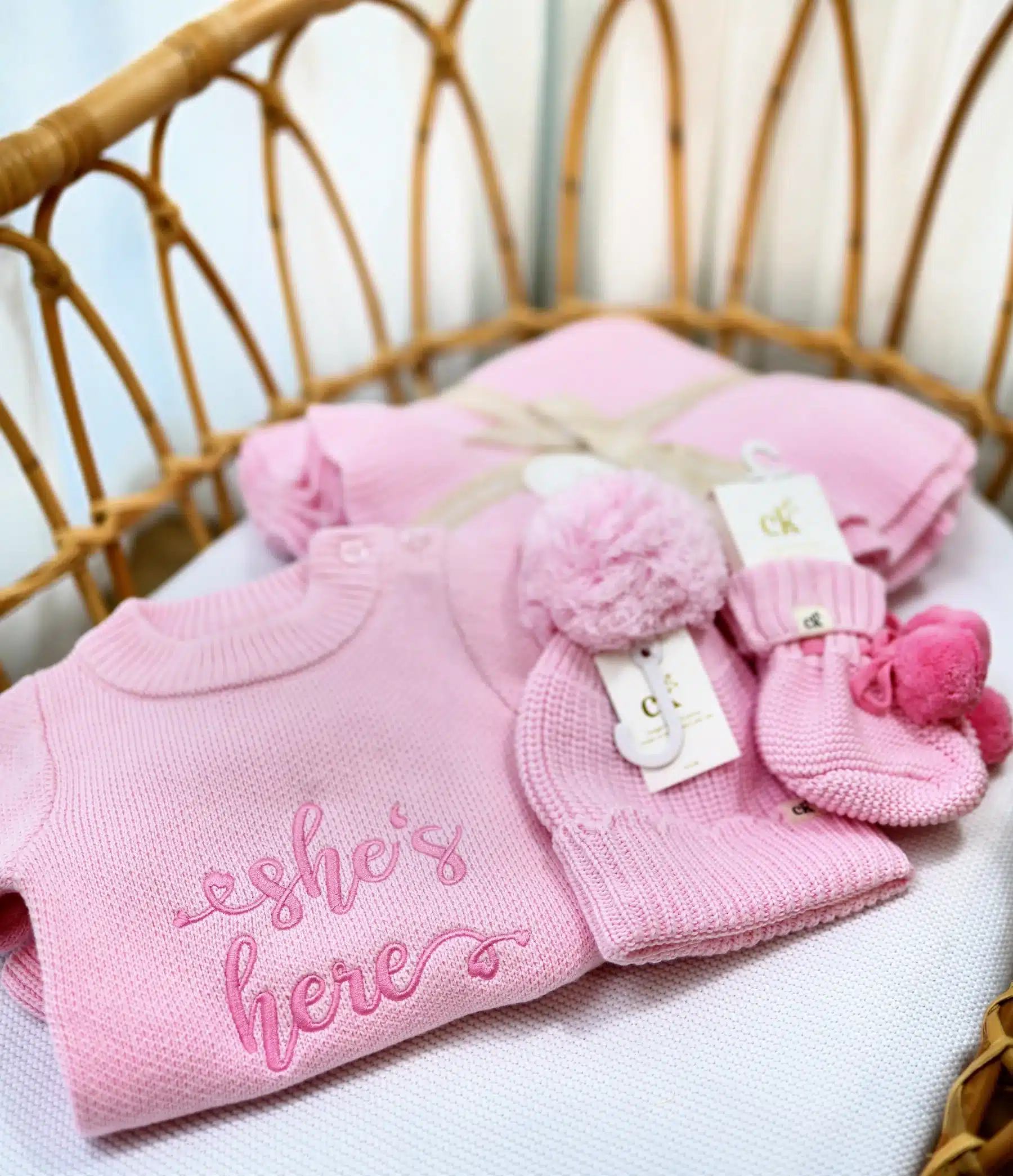 Confetti Kidz: She's Here Knit Romper NB - Pink - Image 3