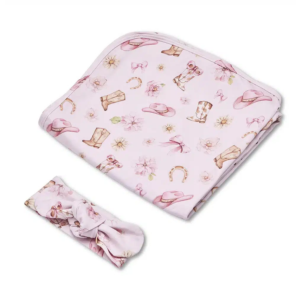 Snuggle Hunny: Boots and Bows Jersey Wrap Set - Image 2