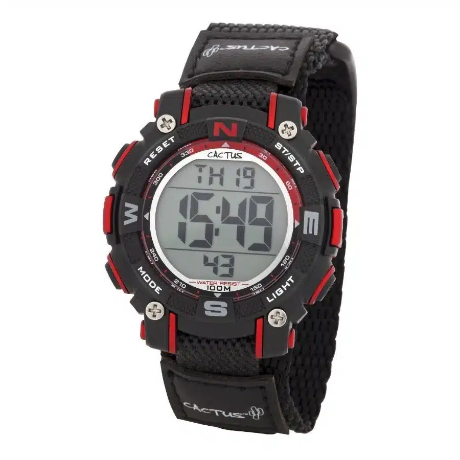 Cactus: Robust Kids Digital Watch Black/Red. - Image 5
