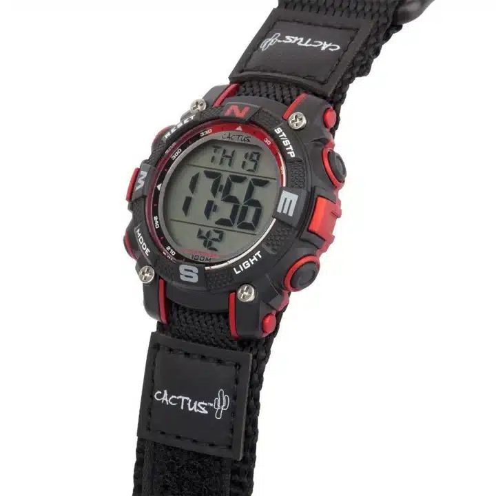 Cactus: Robust Kids Digital Watch Black/Red. - Image 3